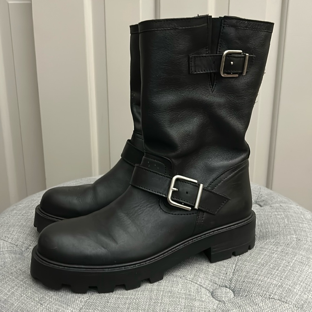 Steve Madden Black Combat & Moto Boots